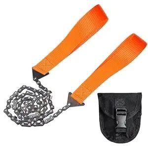 Pocket Chainsaw with Grips Folding Pull Saw with Storage Pouch