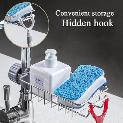 Stainless Steel Sink Kitchen Soap Sponge Holder