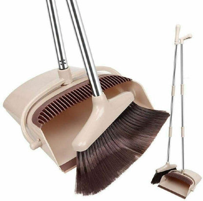 Broom and Dustpan Set Lightweight Upright Lobby Broom and Dust Pan Combo