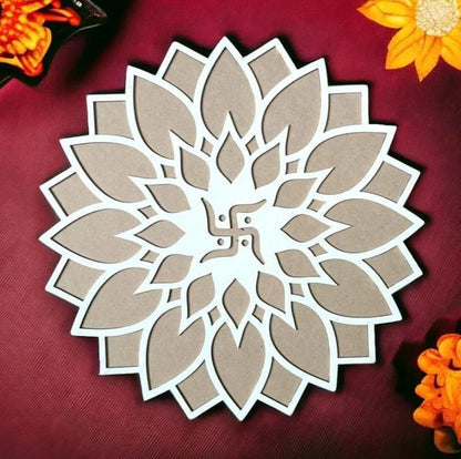 Reusable Wooden Base and Rangoli Template Mat