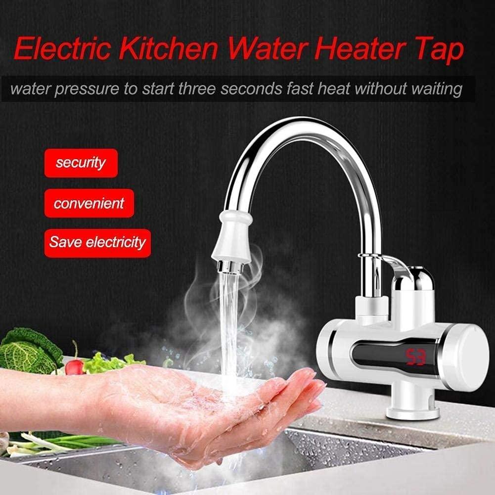 Electric Hot Water Heater Faucet Kitchen And Bathroom Digital Temperature With Display