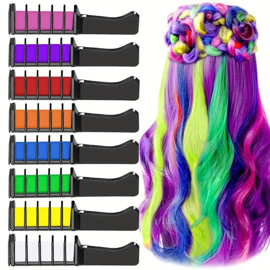 12 Pieces Vibrant Hair Chalk Comb Set