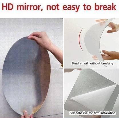 WallDaddy Oval Shape Plastic Mirror For Wall Size (20x30)Cm Flexible Mirror WD-OvalMirror