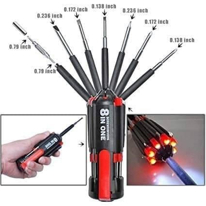 Screwdriver- 8 in 1 Screwdriver Interchangeable Bits Tool Set