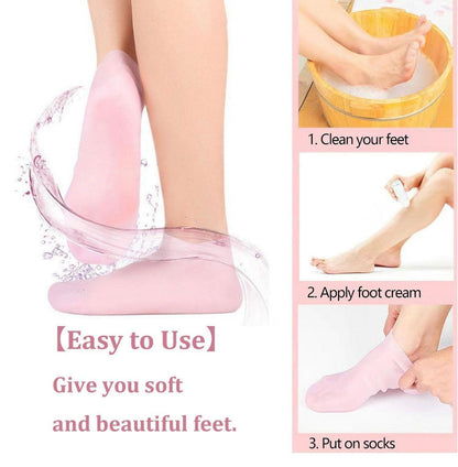 Silicone Gel Heel Socks Anti Slip For Dry Cracked Feet