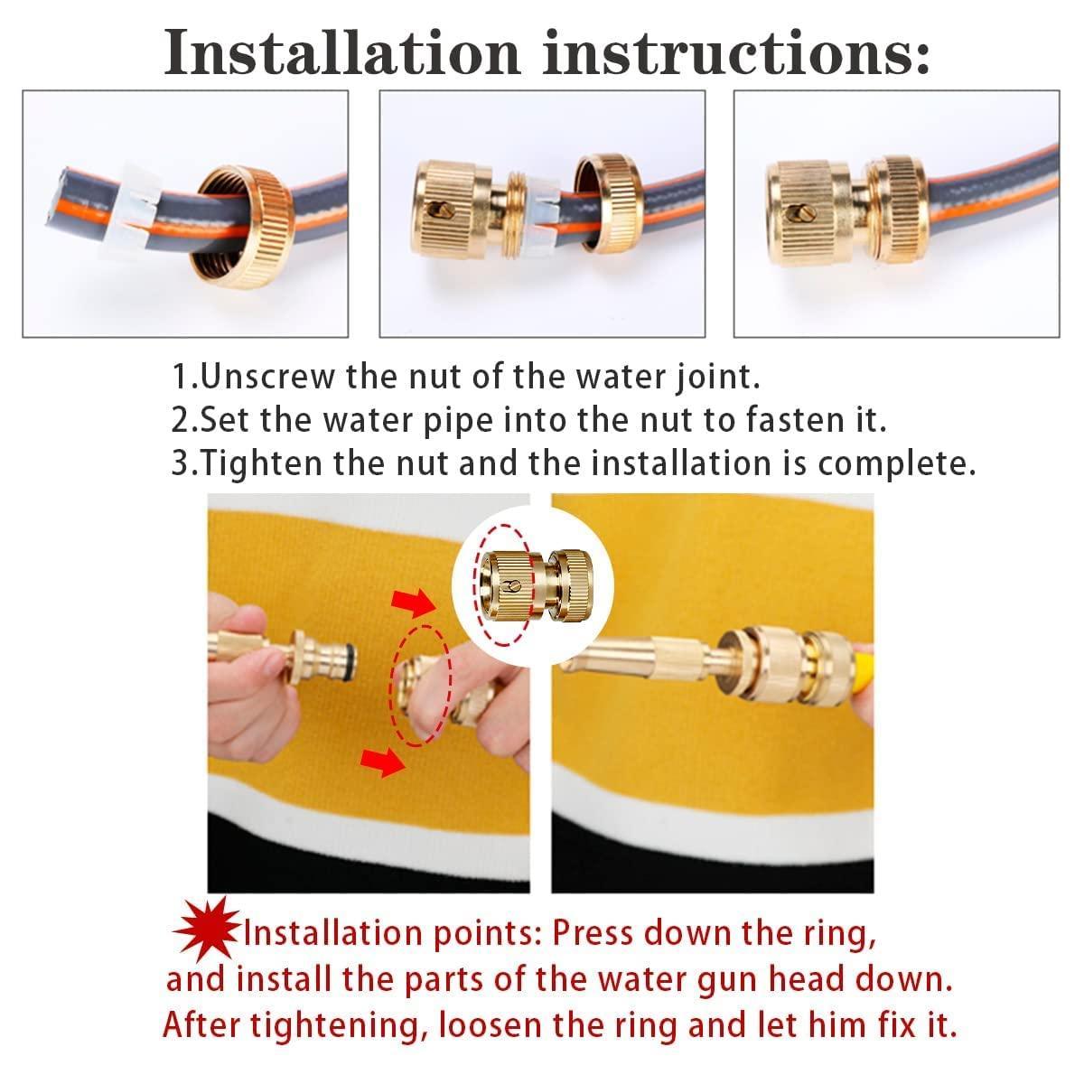 Portable High Pressure Washing Water Nozzle (Brass)