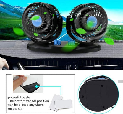 Car Air Circulation Fan 360� Rotatable Auto Car Cooling Fan