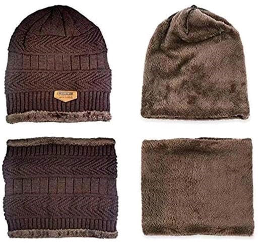 Unisex Winter Knit Beanie Cap Hat Neck Warmer Scarf