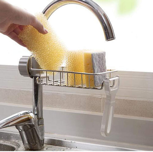 Stainless Steel Sink Kitchen Soap Sponge Holder