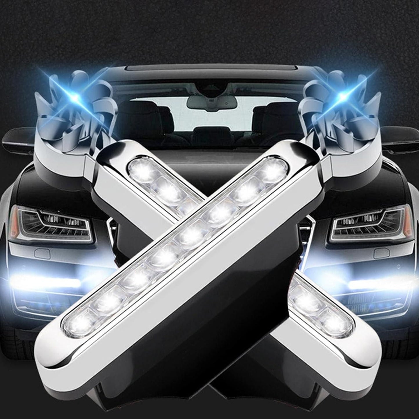 2 Pieces Car Wind Powered Light ABS Daytime Running Light for Cars Auto White