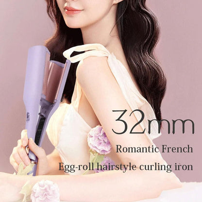 French Egg Curling Iron, Egg-Roll Hairstyle Water Ripple V-Shaped, Fast Heating