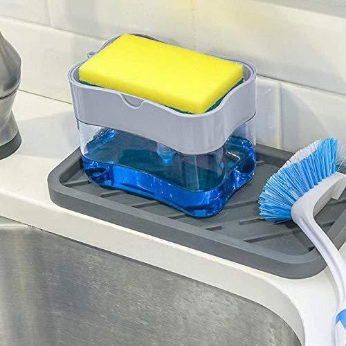 2 in 1 Soap Dispenser  With Microfibre Wash Dust Cleaning Gloves