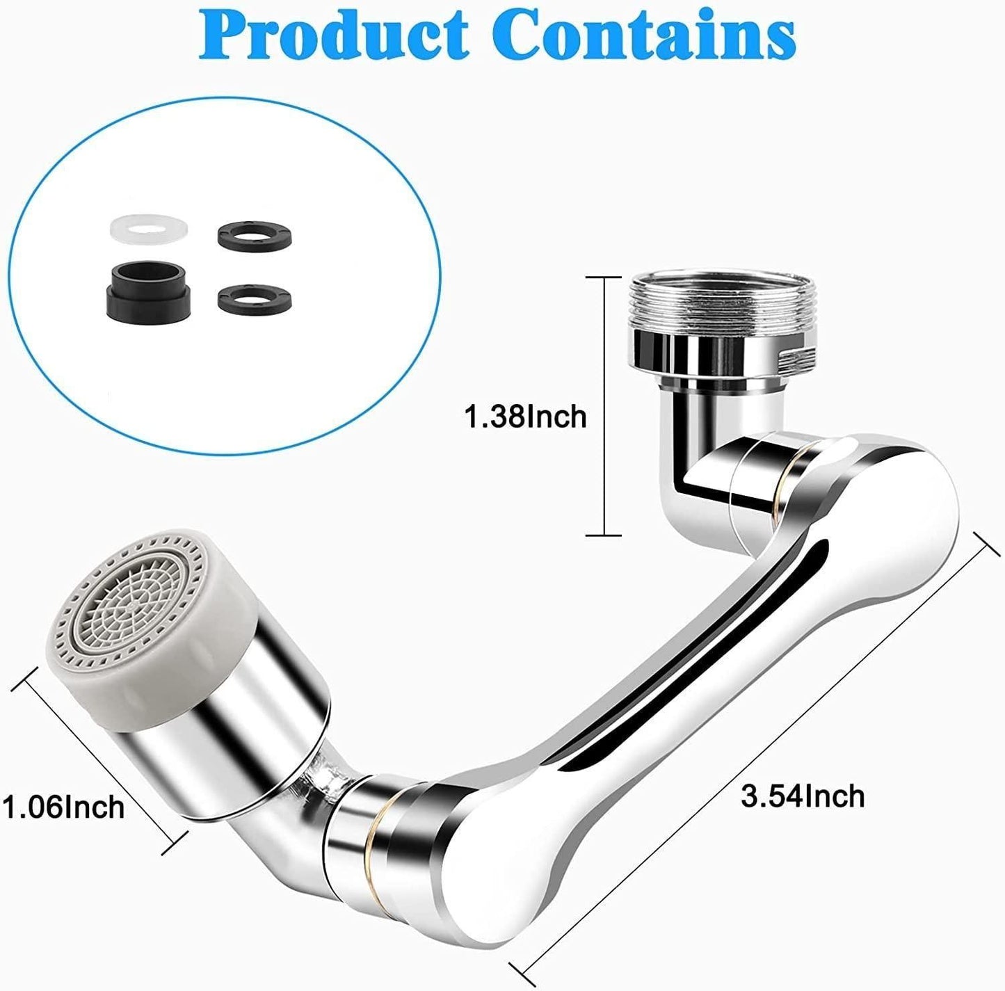 Rotating Faucet Extender Aerator, Universal Splash Filter Faucet, Large Angle Rotating Splash Filter Faucet Extender