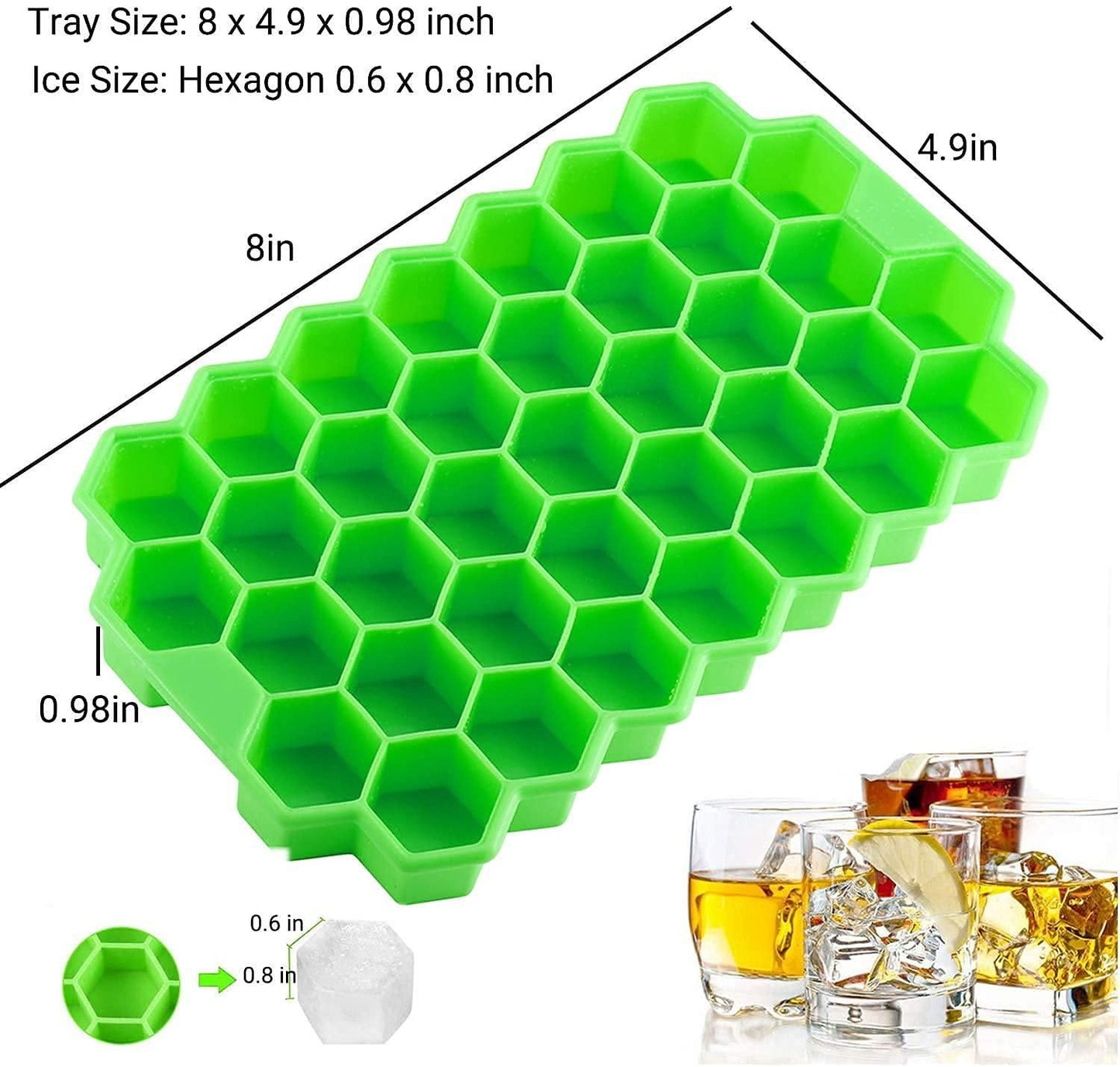 Silicone Flexible Ice Cube Trays with Lid