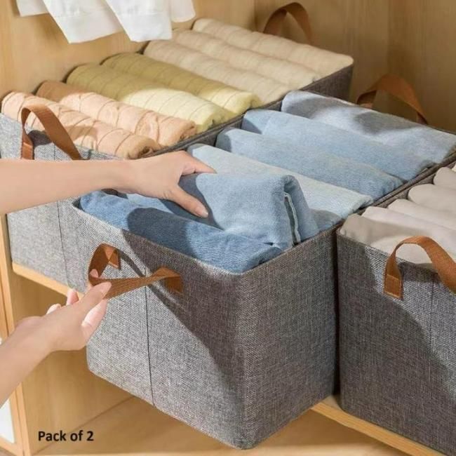 Wardrobe Clothes Organizer Storage box (Pack of 2)