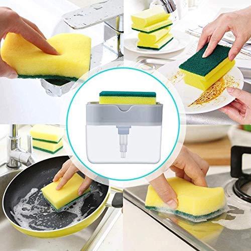 2 in 1 Soap Dispenser  With Microfibre Wash Dust Cleaning Gloves