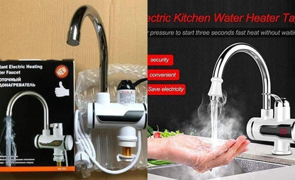 Electric Hot Water Heater Faucet Kitchen And Bathroom Digital Temperature With Display