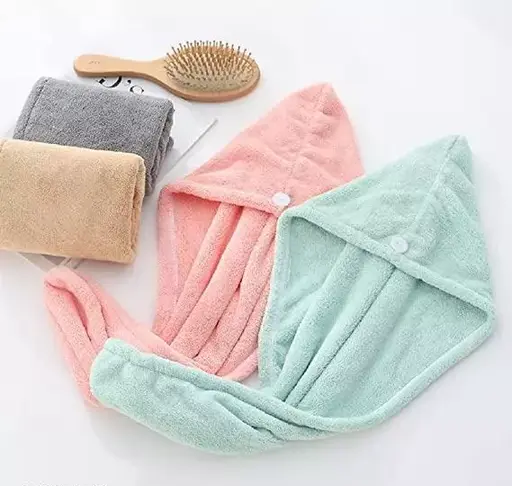 Stylish Hair Towel Wrap Turban Microfiber, Hair Drying Towels Quick Dry Hair Pack Of 2